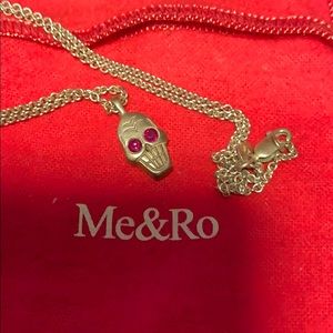 Me&Ro Silver skull with ruby eyes